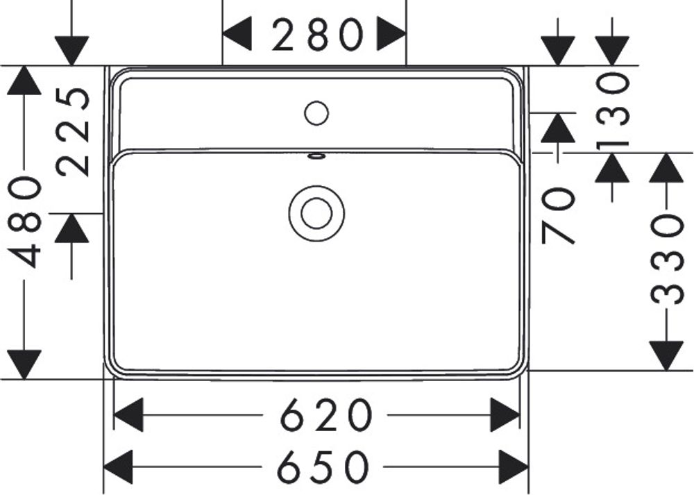 https://raleo.de:443/files/img/11eeea3ea1853e4092906bba4399b90c/size_l/Hansgrohe-Xanuia-Q-Aufsatzwaschtisch-geschliffen-650-480-mit-Hahnloch-und-Ueberlauf-Weiss-60252450 gallery number 1